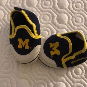 University of Michigan baby booties prewalk